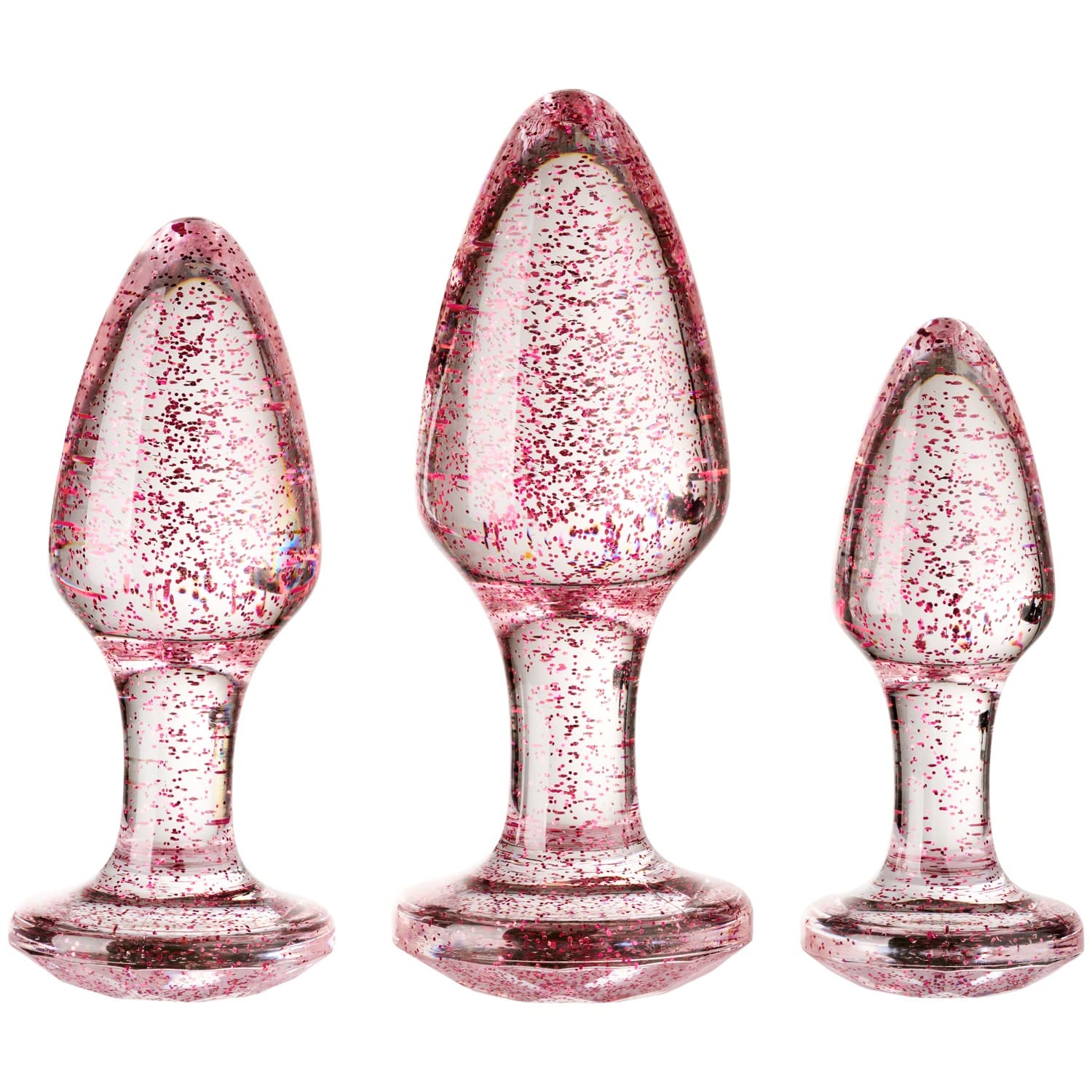baseks Pink Glitter Analpluggsett