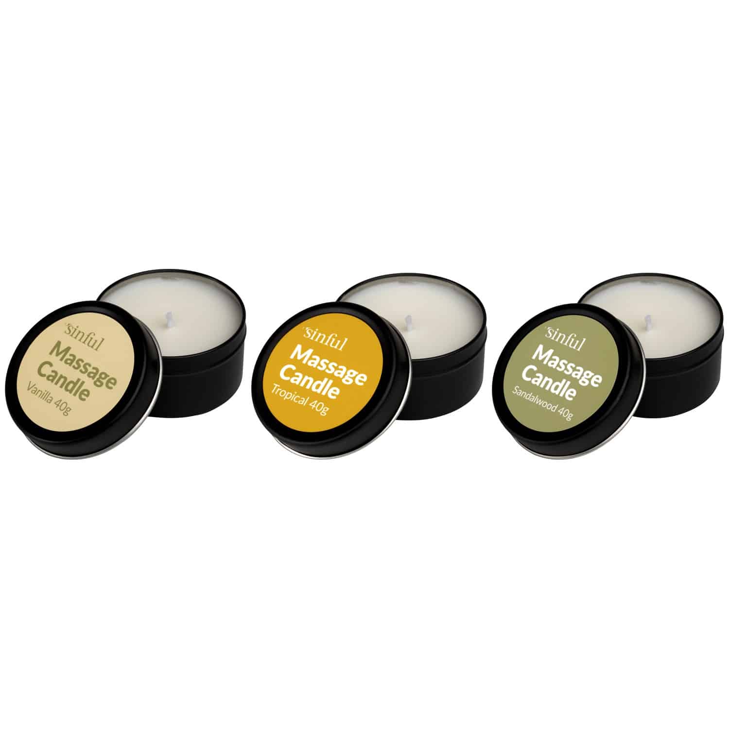 Sinful Massasjelys Sett 3 x 40 g