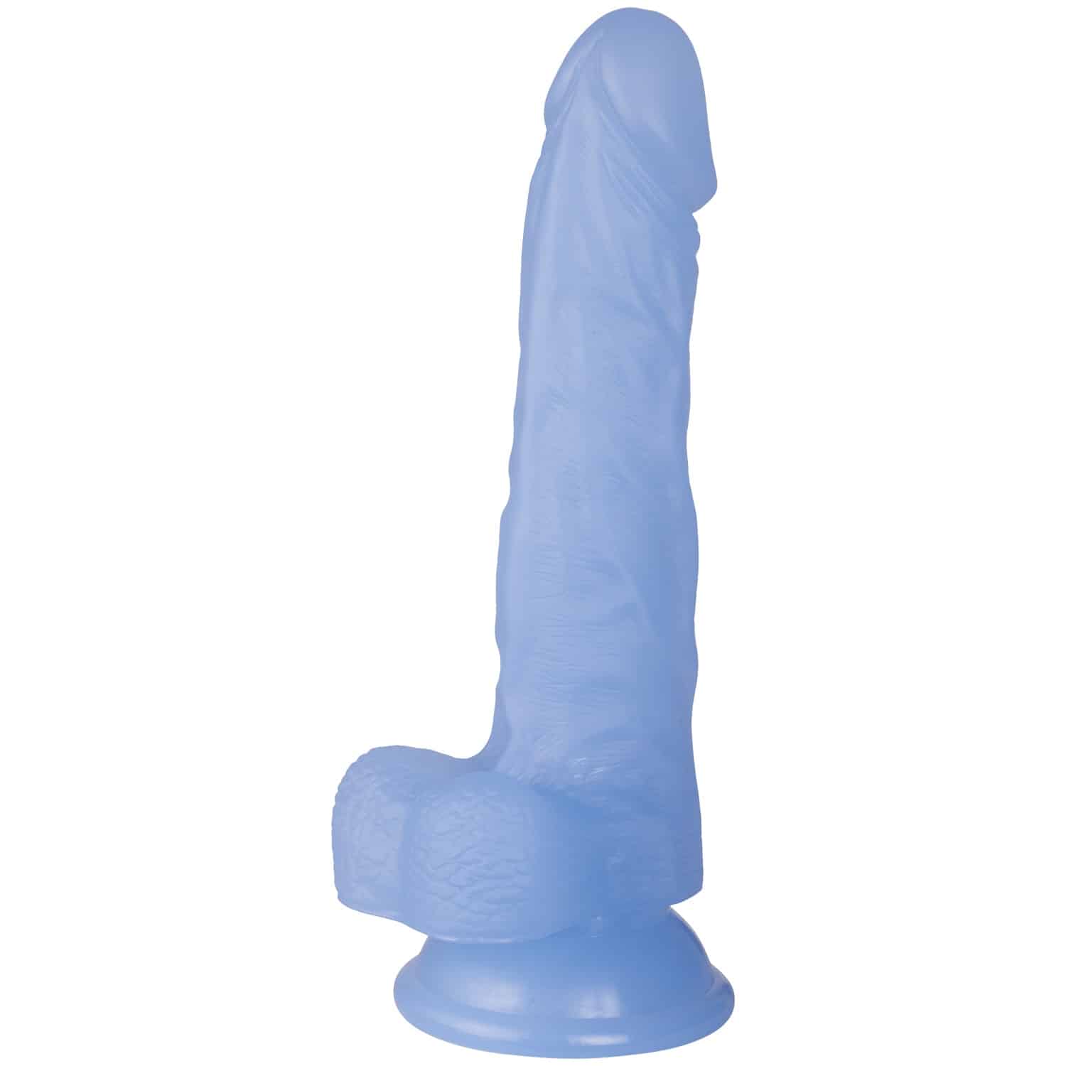 baseks Jellies Realistic Small Blå Dildo med Sugekopp 20 cm